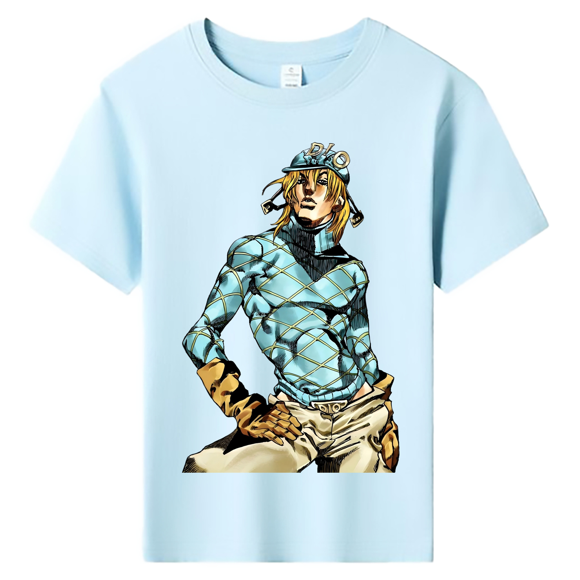 （画像用） ジョジョの奇妙な冒険 ディオ?ブランドー JoJo's Bizarre Adventure Dio Brando 綿100％キッズTシャツ（フロントプリント）